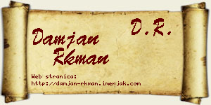 Damjan Rkman vizit kartica